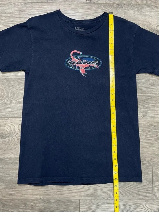 Vintage Vans Scorpion Graphic T-Shirt Navy Blue Y2K Skate Tee Small - Picture 6 of 8